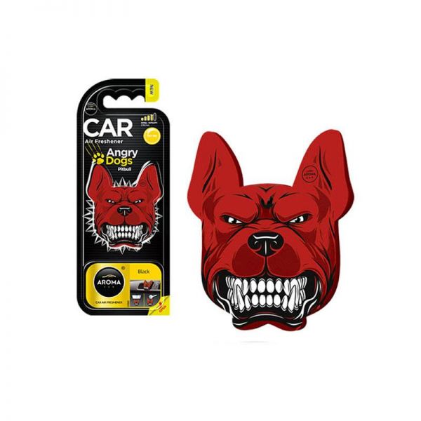 Auto - Moto Care Products - Αρωματικό Αυτοκινήτου Κρεμαστό Angry Dogs Pitbull Aroma Με Άρωμα Black