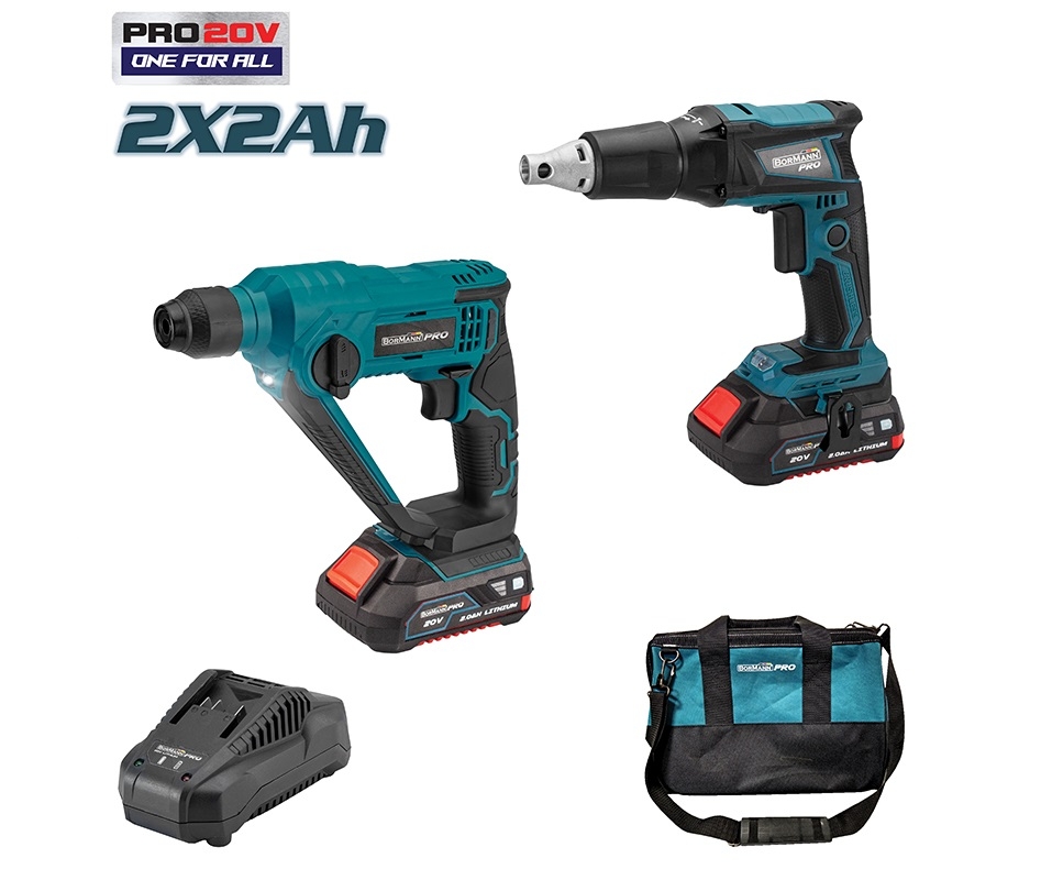 Εργαλεία μπαταρίας - ΒORMANN Pro BBP9220 Σετ Κατσαβίδι Γυψοσανίδας Brushless & Πνευματικό Πιστολέτο