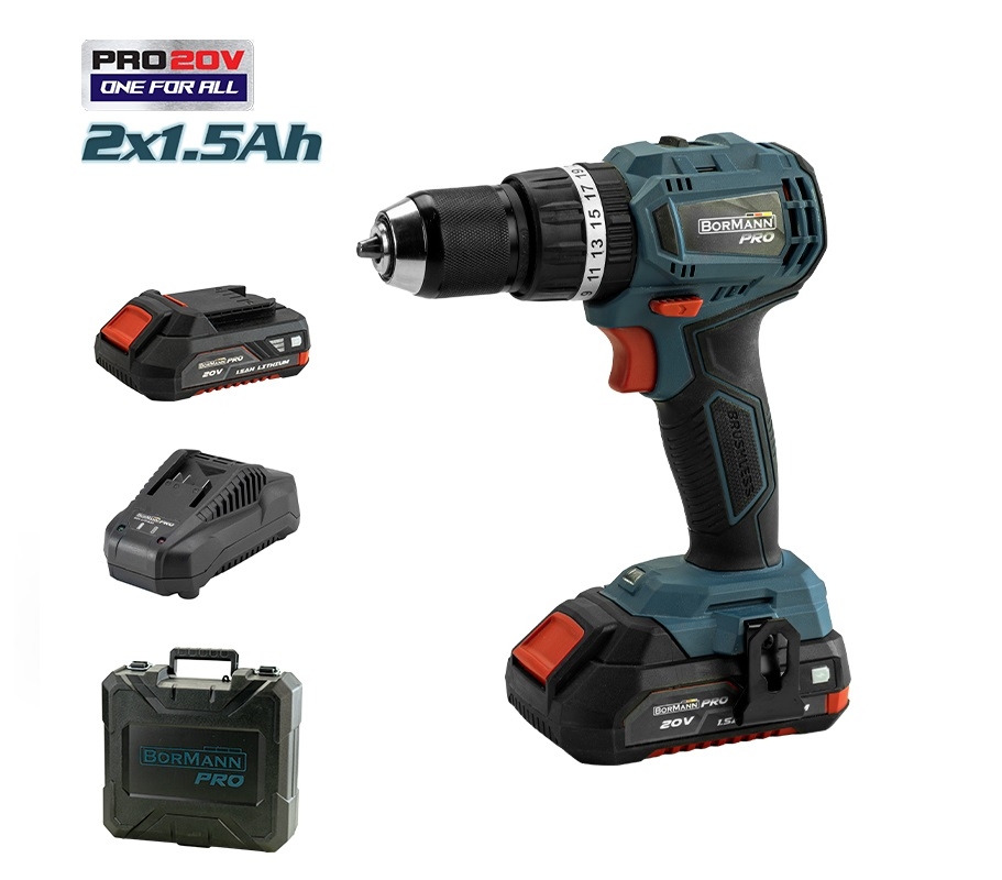 Εργαλεία μπαταρίας - BORMANN Pro BBP5144 Σετ Δραπανοκατσάβιδο Compact,Brushless μπαταρίας 20V,Li-Ion με 2 Ταχύτητες