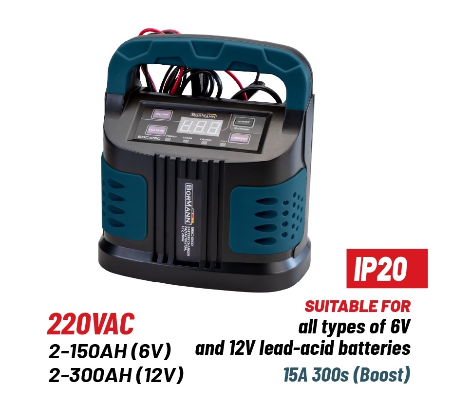 Bormann - BBC1260 Φορτιστής Αυτόματος 2A/6A/10A/15A, 12V, 280W - Φορτιστές - Εκκινητές Bormann - BBC1260 Φορτιστής Αυτόματος 2A/6A/10A/15A, 12V, 280W - Φορτιστές - Εκκινητές