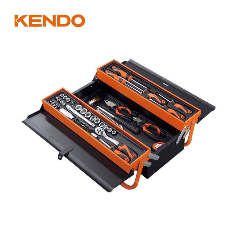 Hand Tools - Kendo 90201 Σετ Εργαλειοθήκη Μεταλλική 3 Θέσεων με Εργαλεία 70TMX