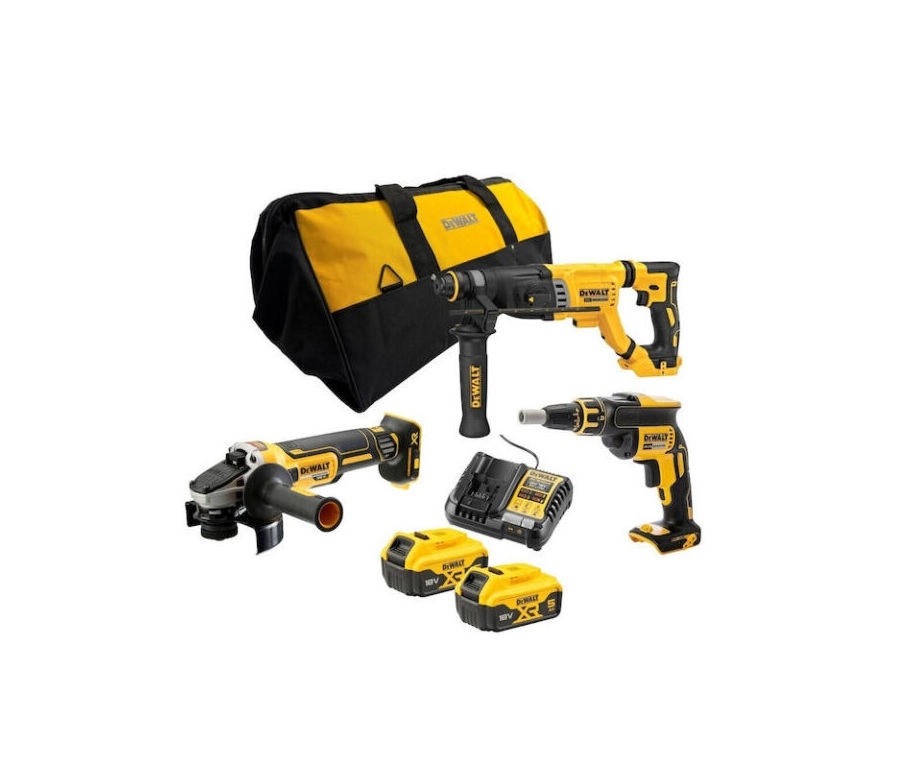 Cordless Power Tools - Dewalt DCK366P2 Σετ Κρουστικό Σκαπτικό, Τροχός, Κατσαβίδι Γυψοσανίδας 18V 2X5Ah