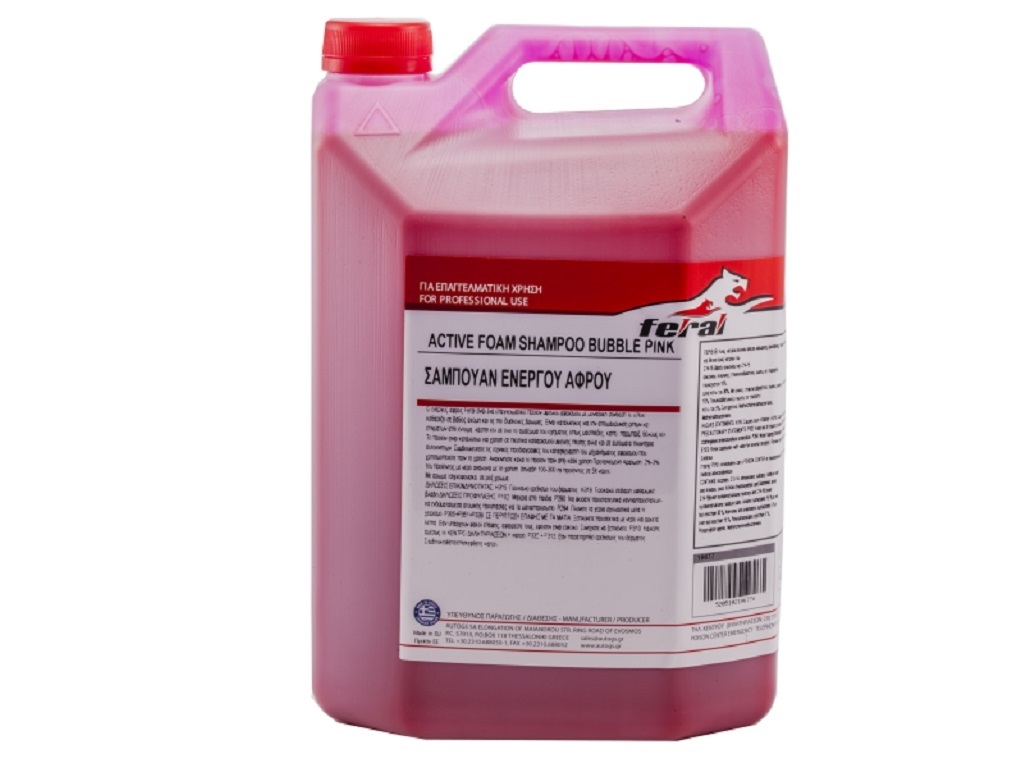 Auto - Moto Care Products - Feral - Active Foam Shampoo Bubble Pink Professional 4lt