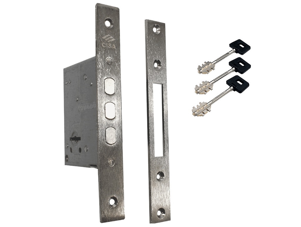 Cisa - Κλειδαριά Τρίαινα Χωνευτή 2 Στροφών 57234-45-12 Ασημί - Χρηματοκιβώτια - Κλειδαριές Ασφαλείας - Λουκέτα