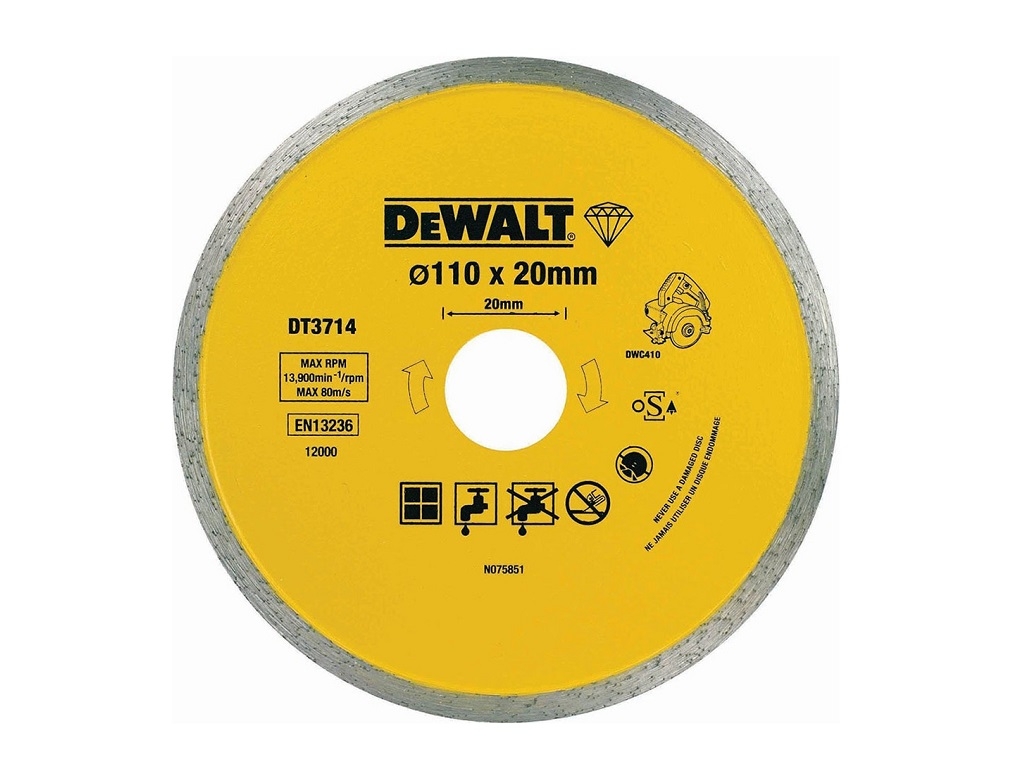 Εξαρτήματα - Αναλώσιμα - DEWALT - Διαμαντόδισκος Κοπής Πλακιδίων 110x20x1.6mm