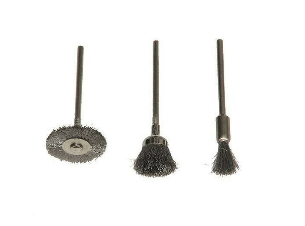 Accessories - Consumables - Poggi - Set of wire brushes with 3 pcs. and 3mm shaft