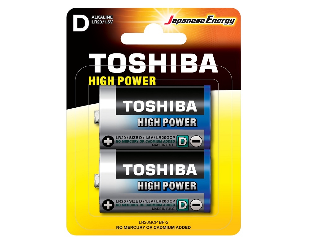 Εξαρτήματα - Αναλώσιμα - Toshiba - High Power Αλκαλικές Μπαταρίες D 1.5V 2τμχ