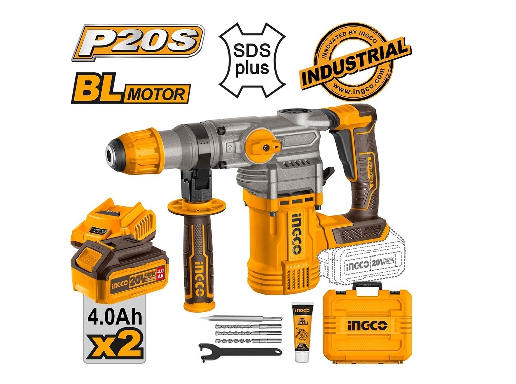 Cordless Power Tools - Πιστολέτο Περιστροφικό Κρουστικό Σκαπτικό Μπαταρίας 20V Li-Ion 4.5J