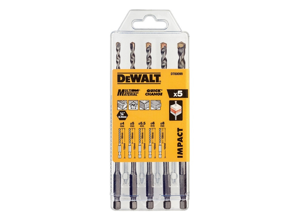 Accessories - Consumables - DeWALT - 5 pieces Multi Material Drill Set