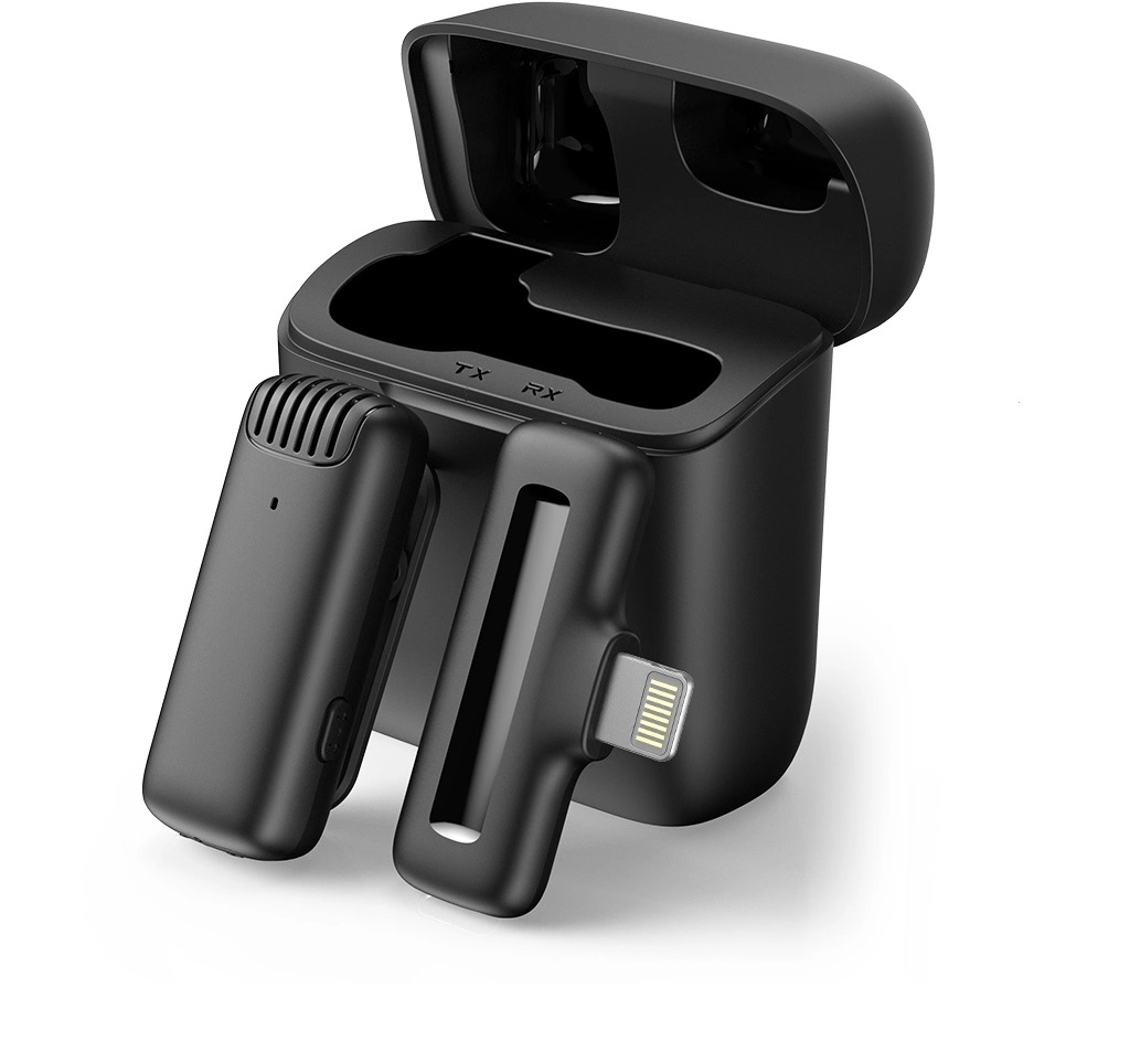 APEXEL ασύρματο μικρόφωνο APL-MIC013 με θήκη φόρτισης, Lightning, 2.4GHz, μαύρο - Extras APEXEL ασύρματο μικρόφωνο APL-MIC013 με θήκη φόρτισης, Lightning, 2.4GHz, μαύρο - Extras