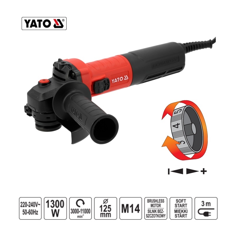 Electrical Power Tools - ΤΡΟΧΟΣ ΓΩΝΙΑΚΟΣ ΡΥΘΜΙΖΟΜΕΝΟΣ BL 1300W/125MM YT-821017