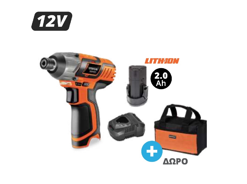 Krausmann 12V 1x2Ah Battery Impact Screwdriver Impact / Hammer Drills Pulse screwdrivers