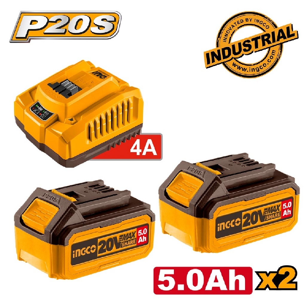 Εξαρτήματα - Αναλώσιμα - Μπαταρίες 2 τεμ. 5.0Ah + 1 τεμ. Φορτιστής 4Α Σετ 3 τεμ.