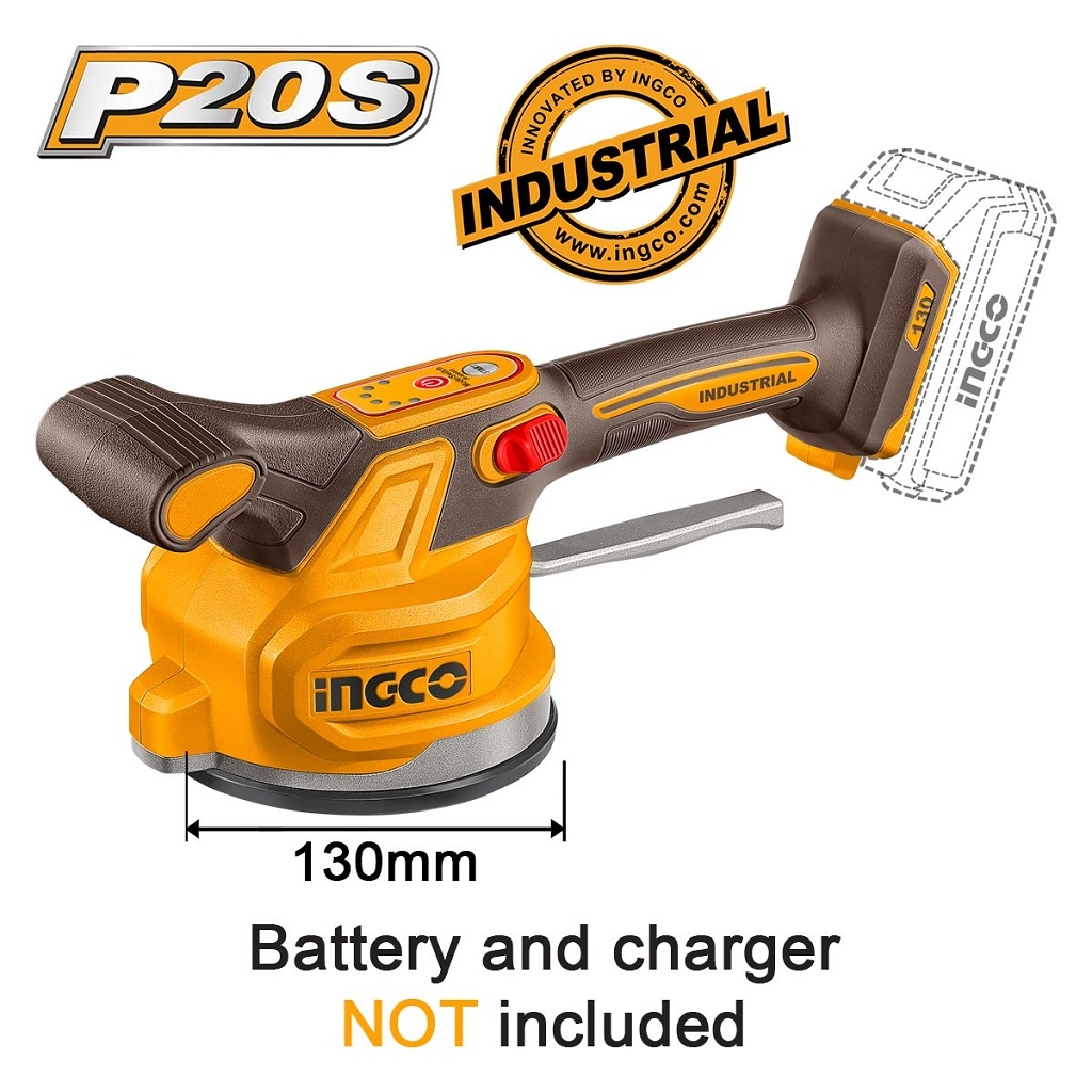 Cordless Power Tools - Δονητής Βεντούζα Πλακιδίων Μπαταρίας 20V Li-Ion SOLO Φ 130mm 60kg