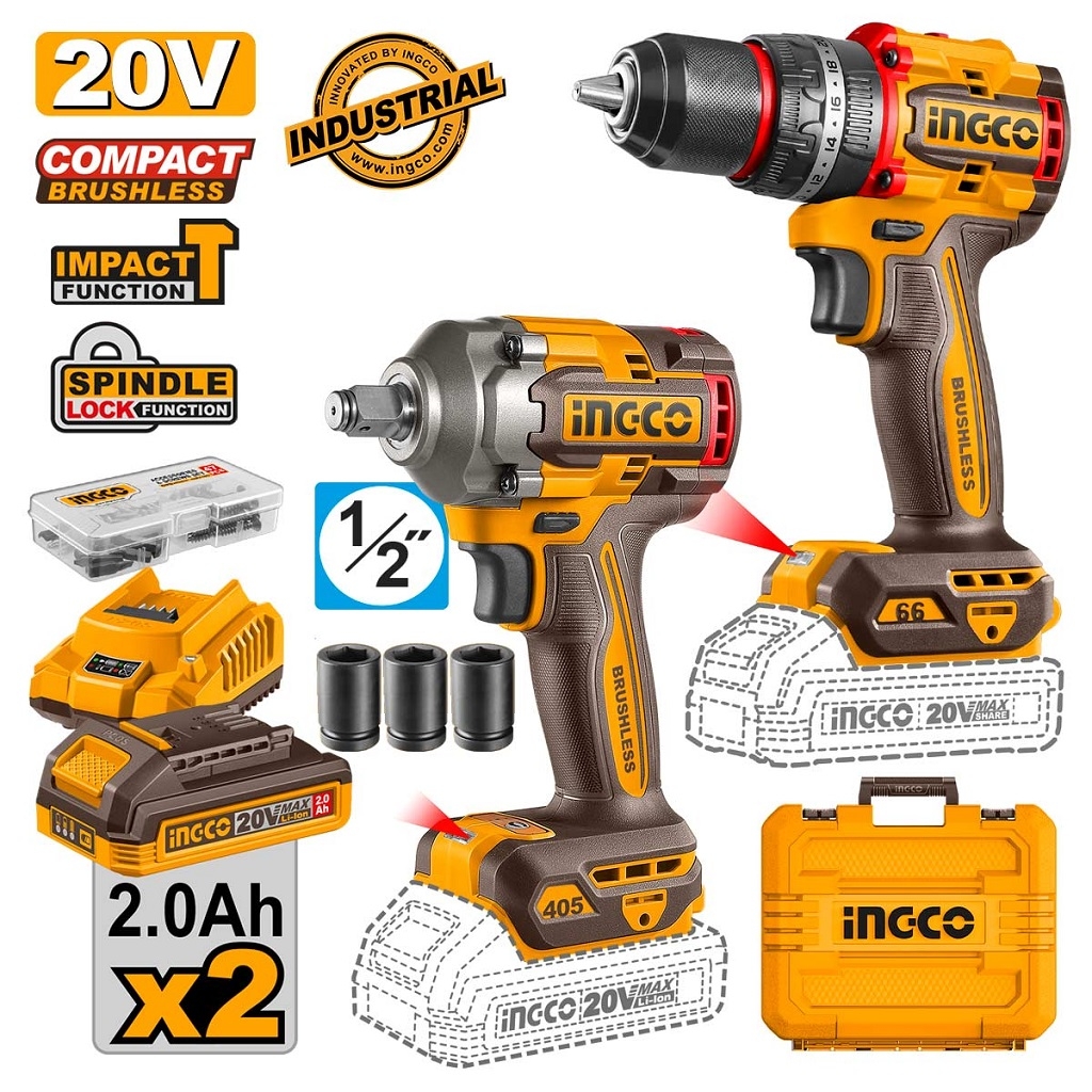Εργαλεία μπαταρίας - Εργαλεία Compact Μπαταρίας 20V Li-Ion Σετ 2 τεμ.