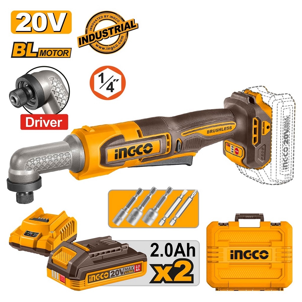 Cordless Power Tools - Παλμικό Γωνιακό Κατσαβίδι 1/4 Hex Μπαταρίας 20V Li-Ion 80Nm