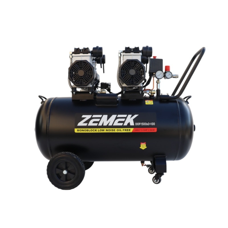 Zemek DOF1500x2-100 Αθόρυβος Αεροσυμπιεστής Χωρίς Λάδι με 2 Αντλίες 3.5HP 100Lt 8Bar - Αεροσυμπιεστές Zemek DOF1500x2-100 Αθόρυβος Αεροσυμπιεστής Χωρίς Λάδι με 2 Αντλίες 3.5HP 100Lt 8Bar - Αεροσυμπιεστές