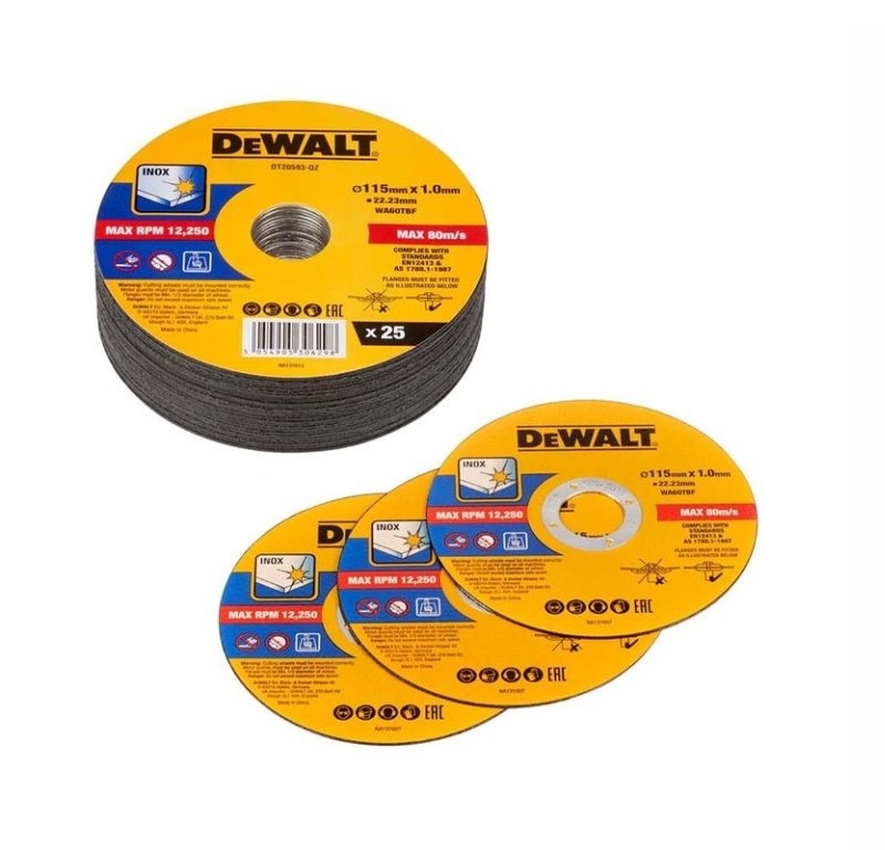 Εξαρτήματα - Αναλώσιμα - Dewalt DT20593 Δίσκος Κοπής Inox 115x1mm Σετ 25 τεμ