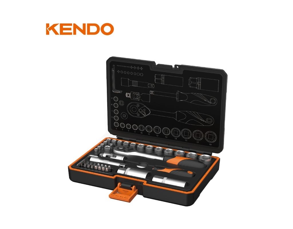 Hand Tools - Kendo 90591 Σετ Καστάνια με Καρυδάκια 1/4′ &amp;amp; 3/8′ 45TMX