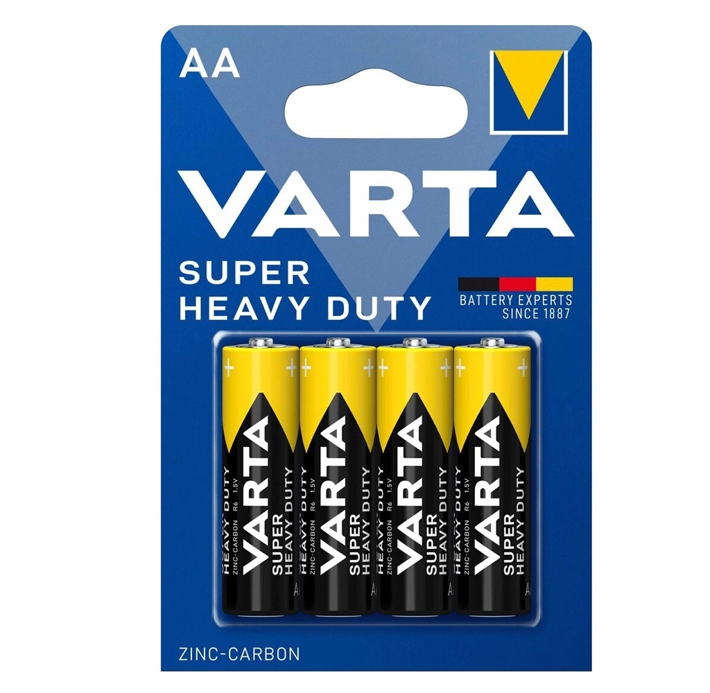 VARTA μπαταρίες Zinc Carbon Super Heavy Duty, AA/R6P, 1.5V, 4τμχ - Alkaline / Rechargeable batteries VARTA μπαταρίες Zinc Carbon Super Heavy Duty, AA/R6P, 1.5V, 4τμχ - Alkaline / Rechargeable batteries
