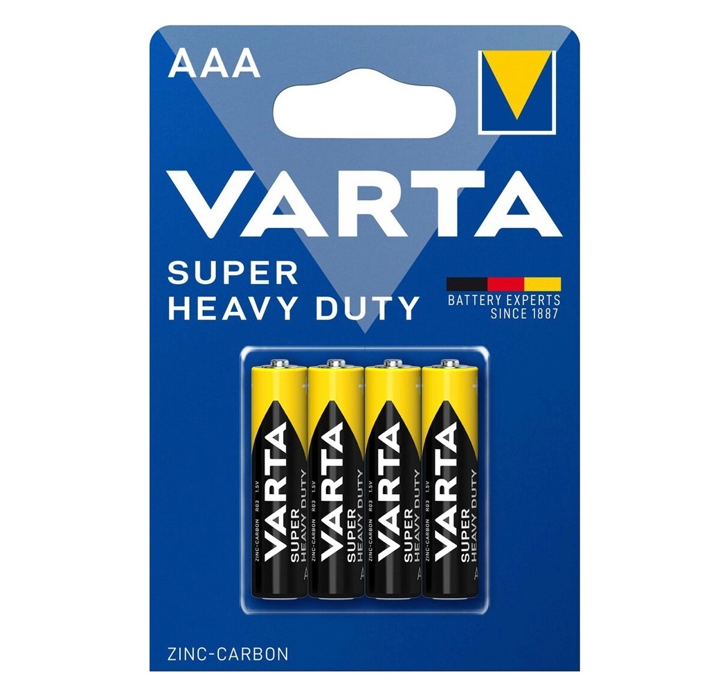 VARTA μπαταρίες Zinc Carbon Super Heavy Duty, AAA/R03, 1.5V, 4τμχ - Alkaline / Rechargeable batteries VARTA μπαταρίες Zinc Carbon Super Heavy Duty, AAA/R03, 1.5V, 4τμχ - Alkaline / Rechargeable batteries
