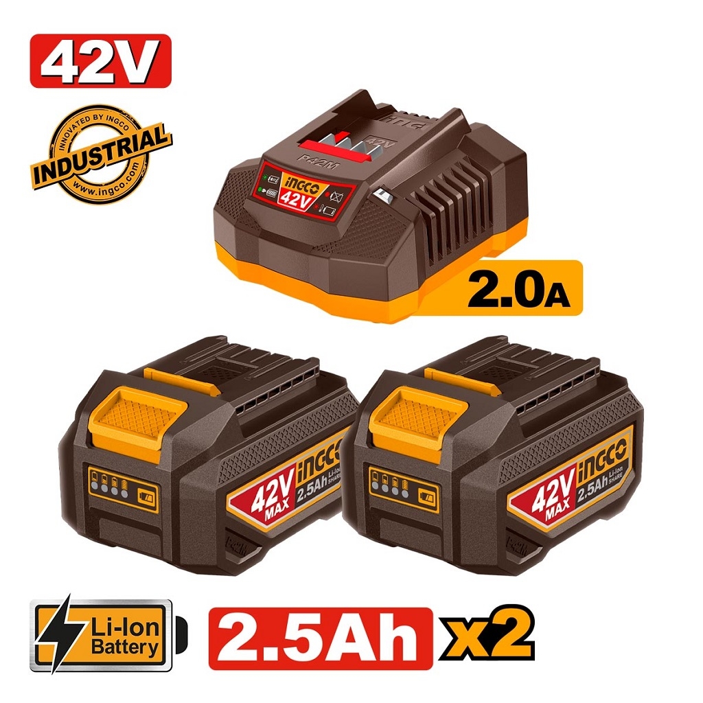 Accessories - Consumables - Μπαταρίες 2 τεμ. 2.5Ah + 1 τεμ. Φορτιστής 2A Σετ 3 τεμ. 42V