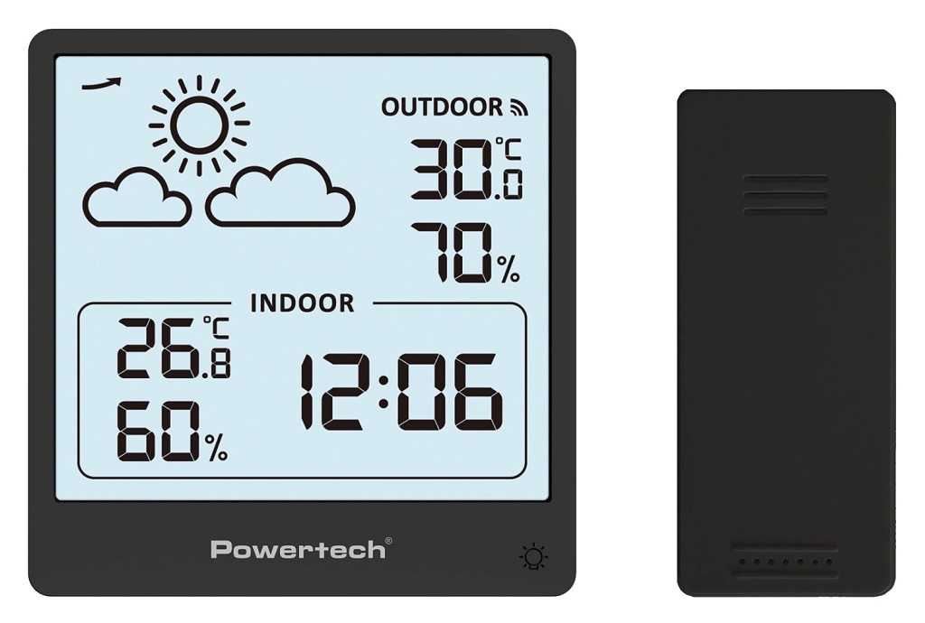 POWERTECH ψηφιακός μετεωρολογικός σταθμός PT-1657 με ασύρματο εξωτερικό αισθητήρα, μαύρος - Extras POWERTECH ψηφιακός μετεωρολογικός σταθμός PT-1657 με ασύρματο εξωτερικό αισθητήρα, μαύρος - Extras