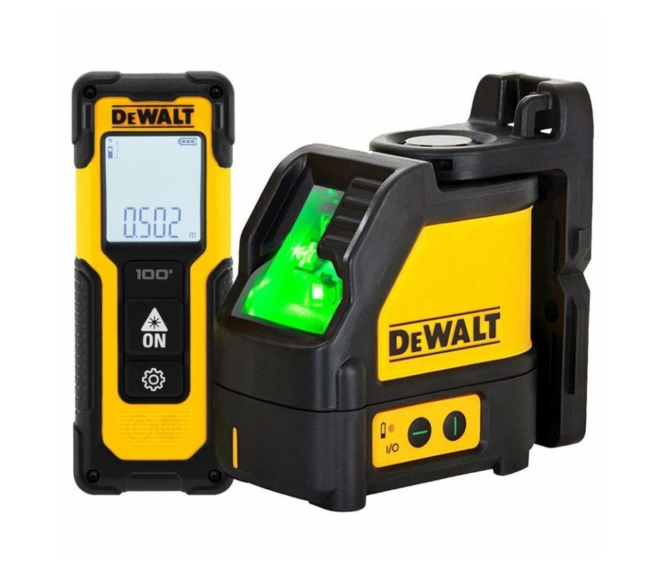 Εργαλεία μπαταρίας - Dewalt Set Λέιζερ Πράσινη Γραμμή & Αποστασιόμετρο 30m