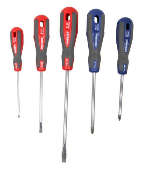 Hand Tools - PROLINE σετ κατσαβίδια 10208, 3x ίσια & 2x σταυρωτά, μαγνητικά, 5τμχ