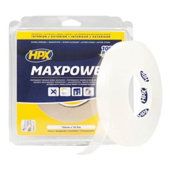 HPX MAXPOWER ΤΑΙΝΙΑ ΔΙΠΛΗΣ ΟΨΗΣ ΔΙΑΦΑΝΗ 19mmx 2m - Tapes