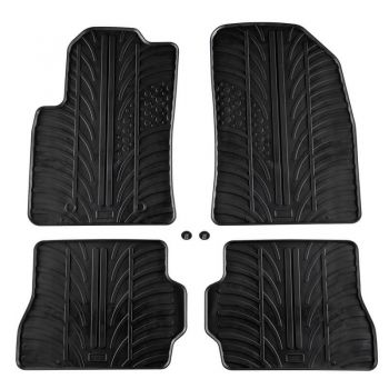 Πατάκια Αυτοκινήτου Gledring 0280 Ford Fiesta 2002-2007 / Ford Fusion 2001-2011 Μαύρο 4 Τεμάχια - Caps - Mats