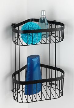 ΜΕΤΑΛΛΙΚΗ ΡΑΦΙΕΡΑ ΓΩΝΙΑΚΗ 2 ΡΑΦΙΩΝ ΜΑΥΡΗ - Home Bathroome / Items