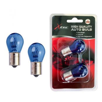Λάμπες Αλογόνου P21W BA15S 12V Μονοπολικές S25 Blue Glass Supewhite 6000k X-Tec 2 Τεμάχια - Headlights - Xenon - Bulbs