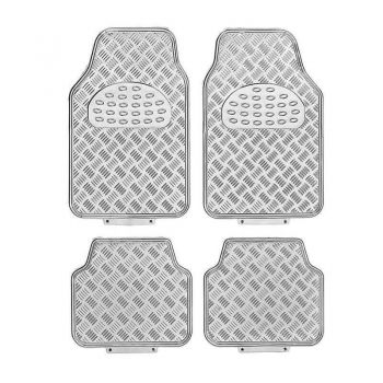 Πατάκια Αυτοκινήτου Aluminium Ασημί  4 Τεμάχια - Caps - Mats
