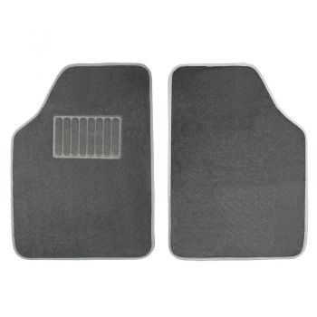 Πατάκια Αυτοκινήτου Universal Μοκέτα Luxury Γκρι 2 Τεμάχια - Caps - Mats