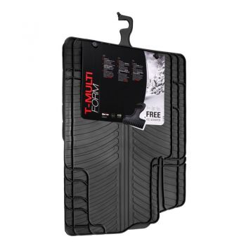 Πατάκια Αυτοκινήτου Universal Από Λάστιχο Gledring T-Multiform Μαύρο 4 Τεμάχια - Caps - Mats