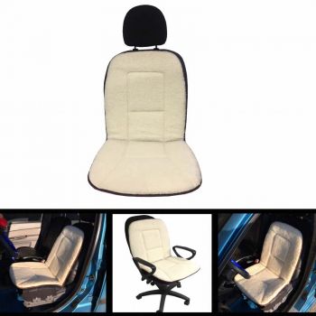 Πλατοκάθισμα Αυτοκινήτου / Καρέκλας Γραφείου Γούνινο Άσπρο 1 Τεμάχιο - Cases - Stands - Covers