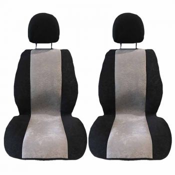 Πλατοκαθίσματα Μπροστινά Alcadara Μαύρο-Γκρι Super Fresh 2 Τεμάχια - Cases - Stands - Covers