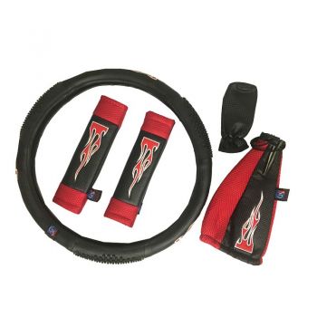 Κάλυμμα Τιμονιού Αυτοκινήτου Δερματίνη Flame Κόκκινο Medium 38cm - Steering wheel covers