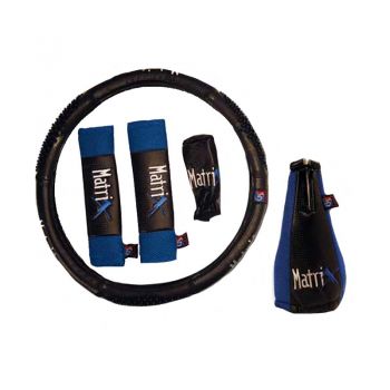 Κάλυμμα Τιμονιού Αυτοκινήτου Δερματίνη Matrix Μπλε Medium 38cm - Steering wheel covers