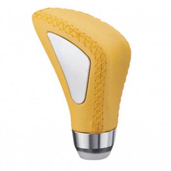 Πόμολο Λεβιέ Ταχυτήτων Universal Κίτρινο Με Ραφές Και Νίκελ Στο Πλάι Για Κανονική Όπισθεν 37004 - Gear / Handbrake levers