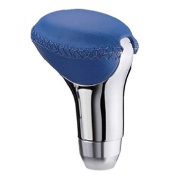 Πόμολο Λεβιέ Ταχυτήτων Universal Μπλε/Νίκελ Με Ραφές Οβάλ Για Κανονική Όπισθεν 37017 - Gear / Handbrake levers