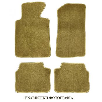 Πατάκια Αυτοκινήτου Μοκέτα Για BMW 5 Series E39 1995-2003 Μπεζ 4 Τεμάχια - Caps - Mats