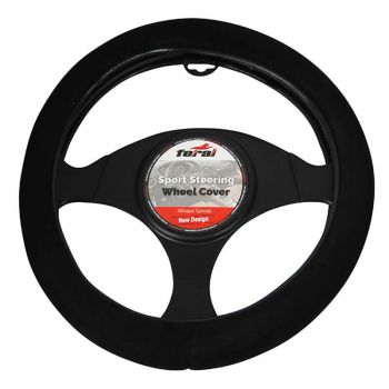 Κάλυμμα Τιμονιού Αυτοκινήτου Cloth Complex Μαύρο Medium 38cm - Steering wheel covers