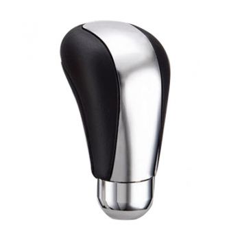 Πόμολο Λεβιέ Ταχυτήτων Universal Μαύρο/Χρώμιο Δερμάτινο Οβάλ Για Κανονική Όπισθεν 37114 - Gear / Handbrake levers