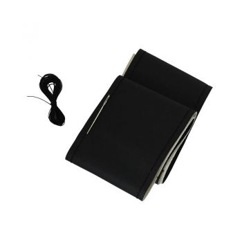 Κάλυμμα Τιμονιού Αυτοκινήτου PVC Ραφτό Εξώγαζο Μαύρο Medium 38cm - Steering wheel covers