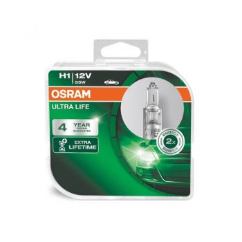 Λάμπες Αλογόνου H1 12V 55w Ultra Life Osram 64150ULT-HCB 2 Τεμάχια - Headlights - Xenon - Bulbs