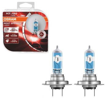 Λάμπες Αλογόνου H7 12V 55w Night Braker Laser +150% Osram 64210NL-HCB 2 Τεμάχια - Headlights - Xenon - Bulbs