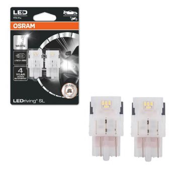 Λάμπες Led T20 W21/5W / 7443 W3X16Q Διπολικές 2.7watt 12volt Λευκές 6000k Osram 7515DWP-02B 2 Τεμάχια - Headlights - Xenon - Bulbs
