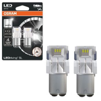 Λάμπες Led P21/5W Διπολικές BAY15D 12volt 1.7 watt Λευκές  White 7528DWP-02B 2 Τεμάχια - Headlights - Xenon - Bulbs